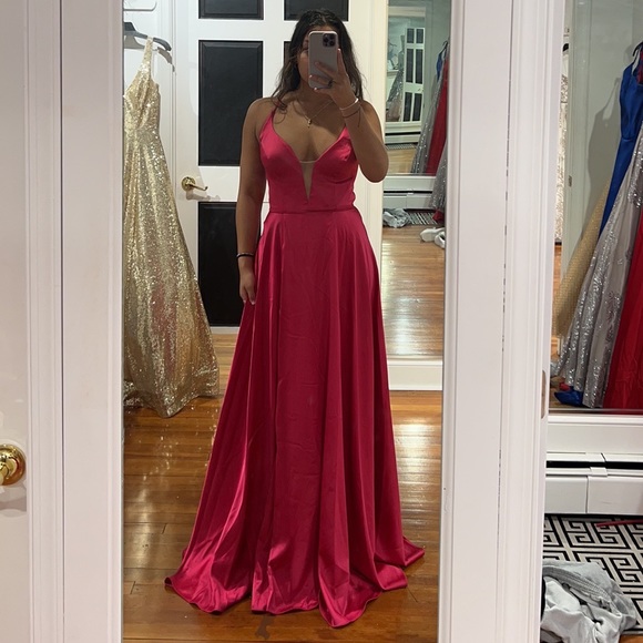 fuschia/magenta pink prom dress - Picture 2 of 4
